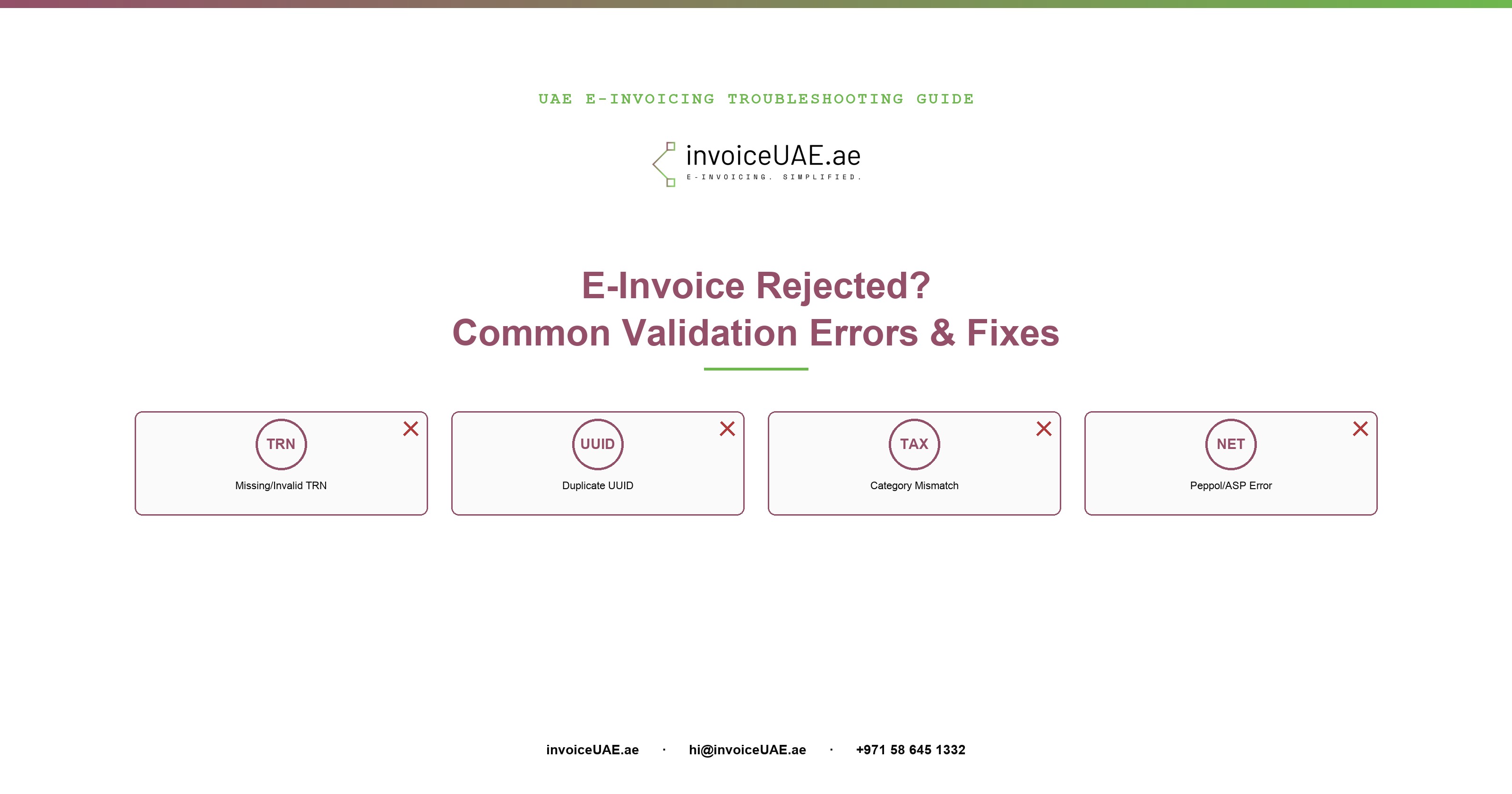 UAE E-Invoice Rejected? Common Validation Errors and How to Fix Them